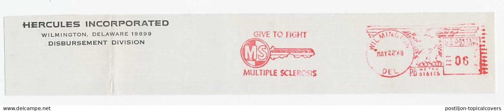 Meter Top Cut USA 1968 Multiple Sclerosis - Give To Fight - Key - Other & Unclassified