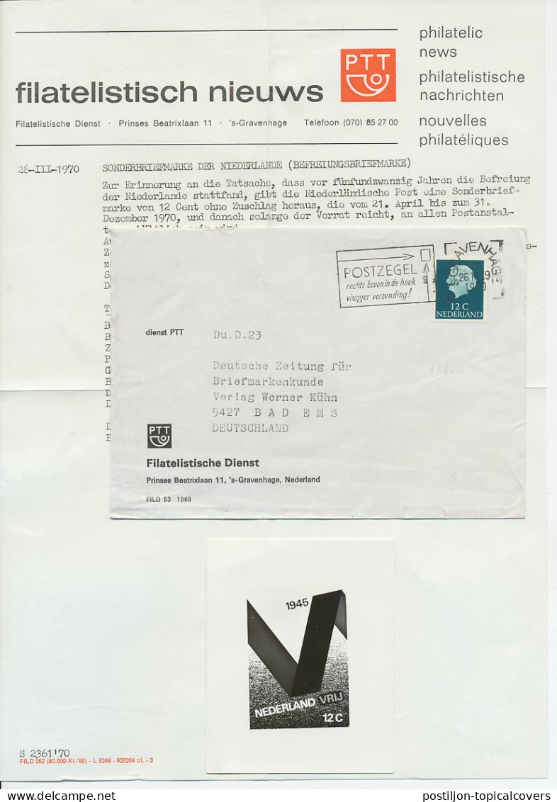 PTT Persbericht ( Duits ) Em.Bevrijding 1970 - Non Classés