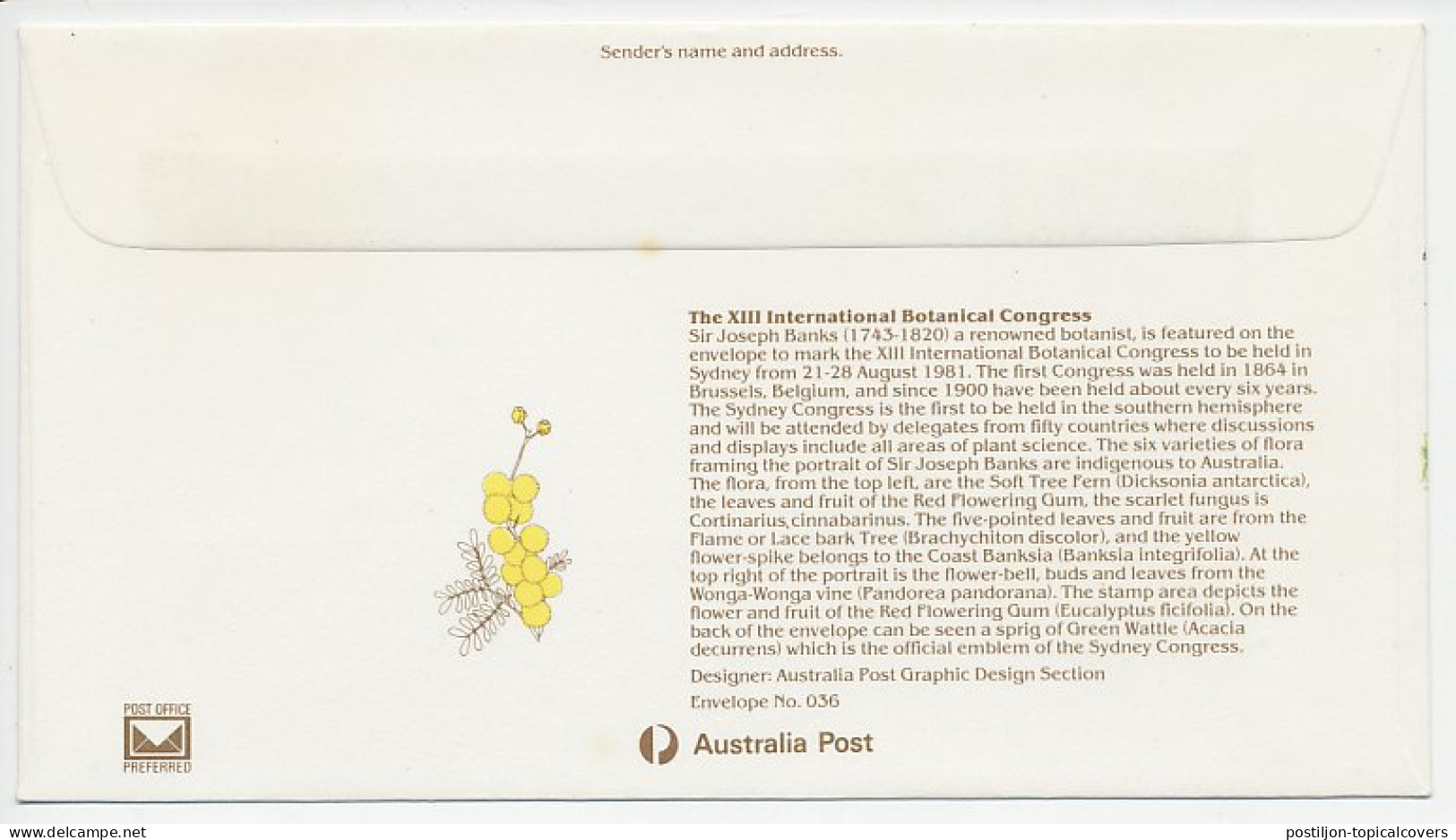 Postal Stationery Australia 1981 Botanical Congress - Bäume