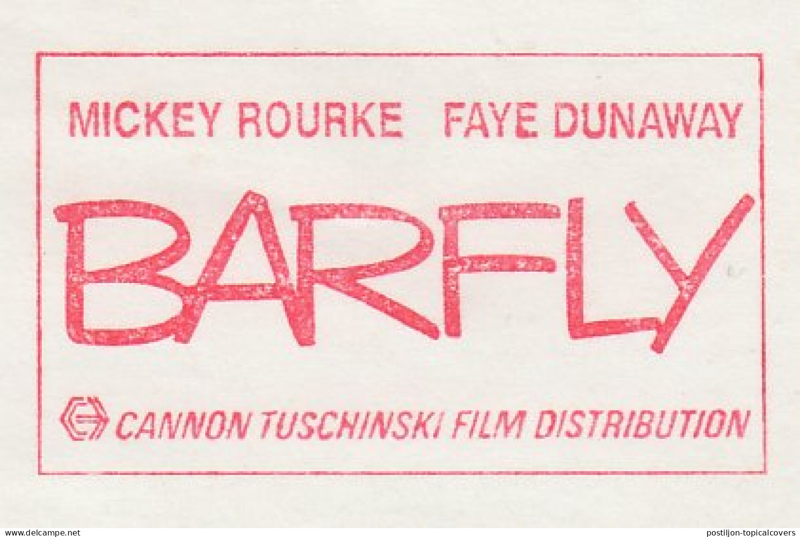 Meter Cut Netherlands 1988 Barfly - Movie - Cinéma