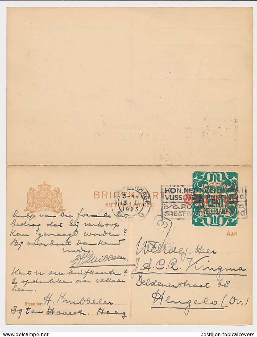 Briefkaart G. 177 I S Gravenhage - Hengelo 1923 - Material Postal