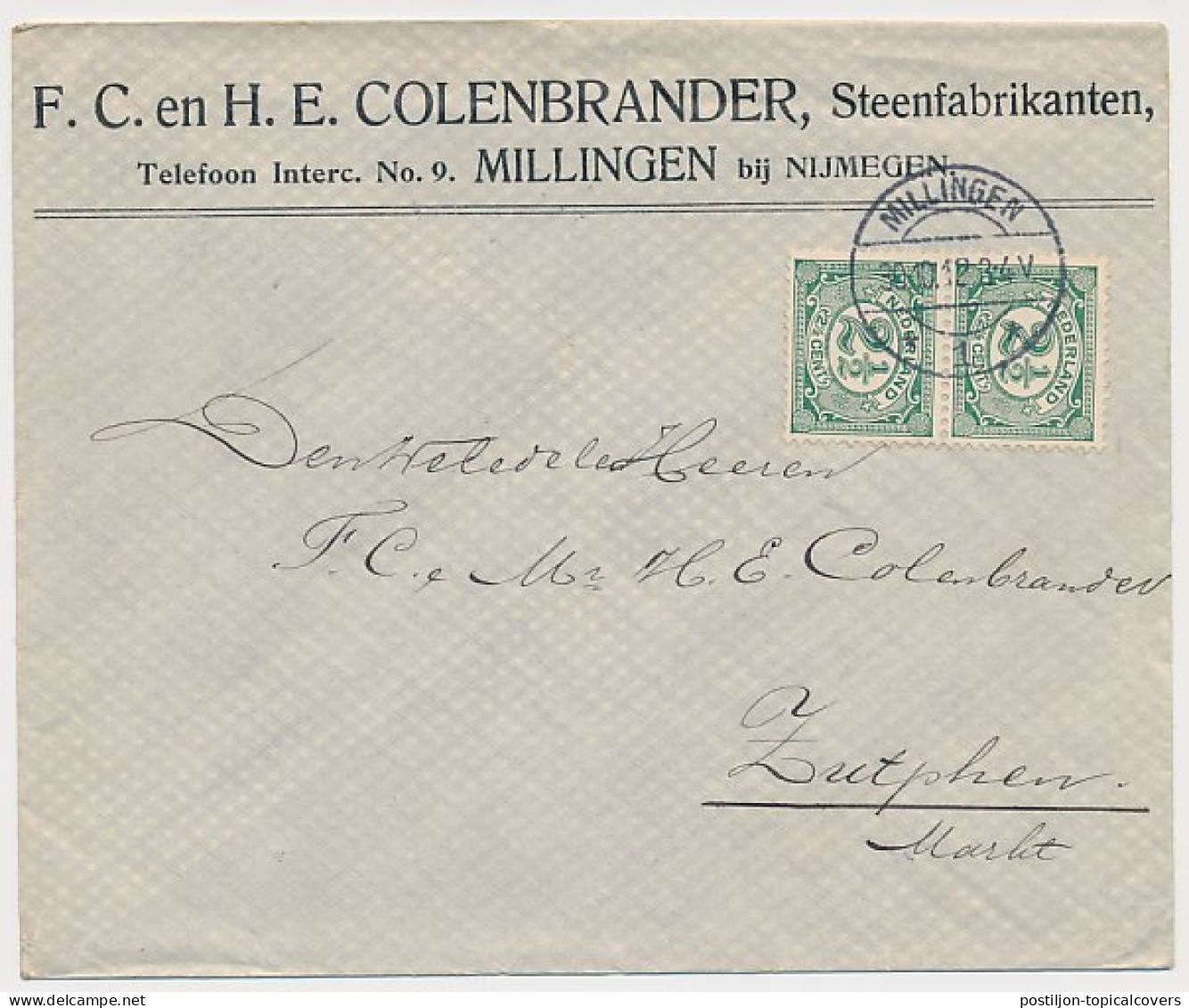 Firma Envelop Millingen 1912 - Steenfabrikanten - Non Classés