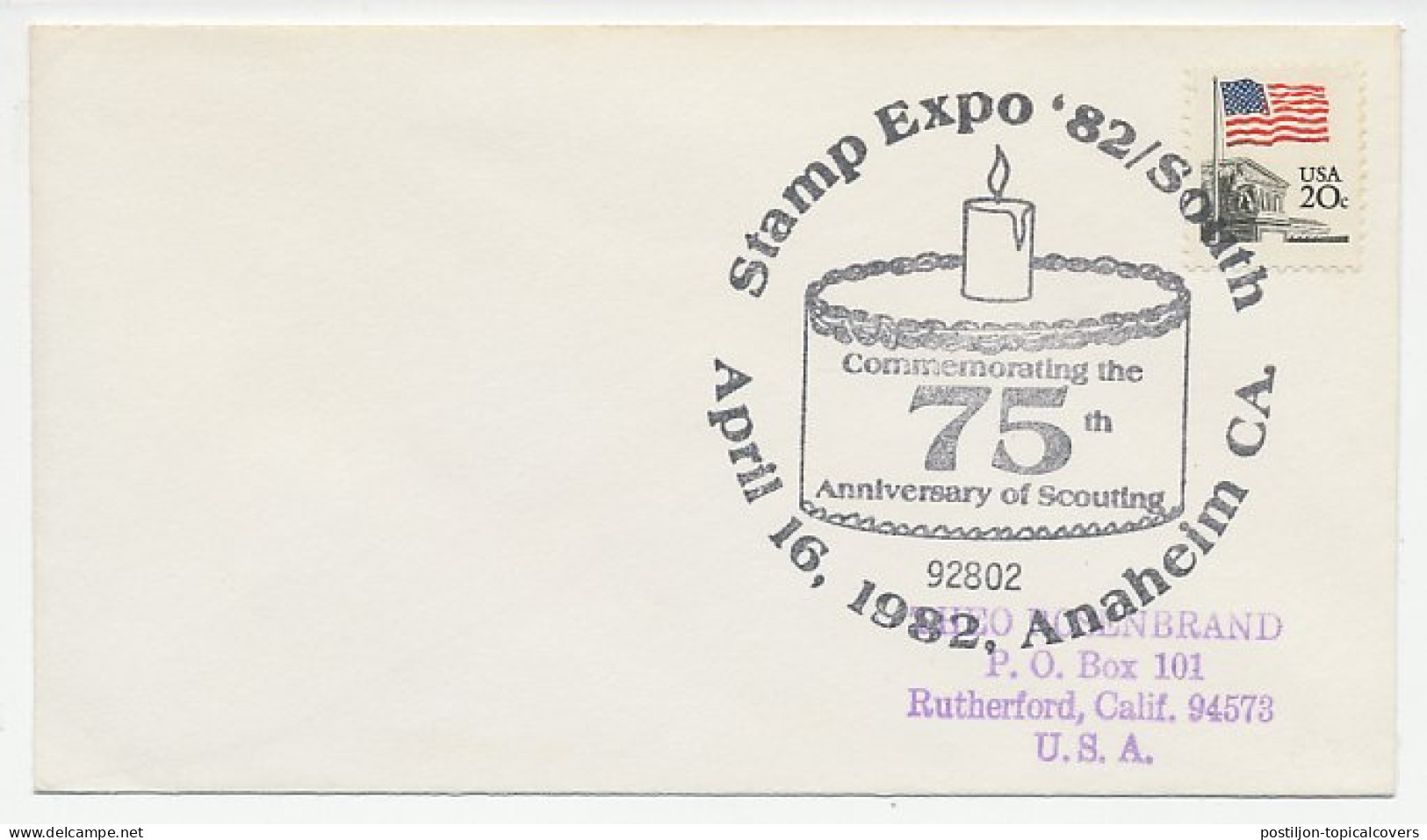 Cover / Postmark USA 1982 75th Anniversary Of Scouting - Other & Unclassified