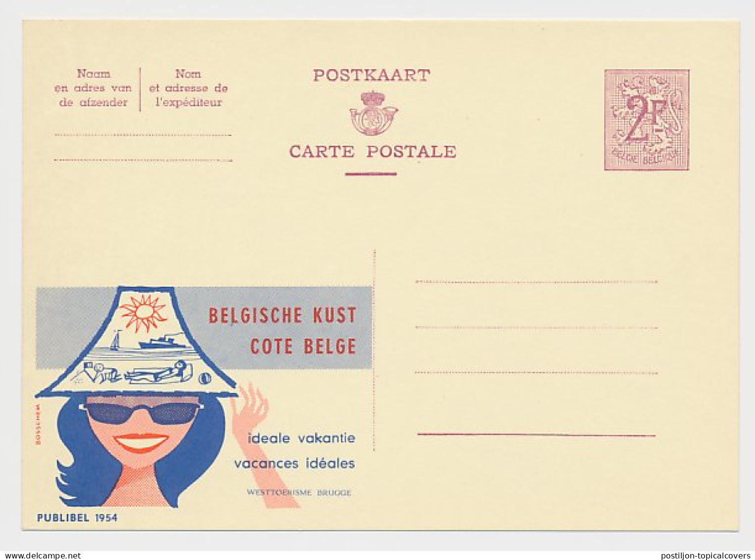 Publibel - Postal Stationery Belgium 1959 Belgium Coast - Vacation - Sun - Sea - Beach - Otros & Sin Clasificación