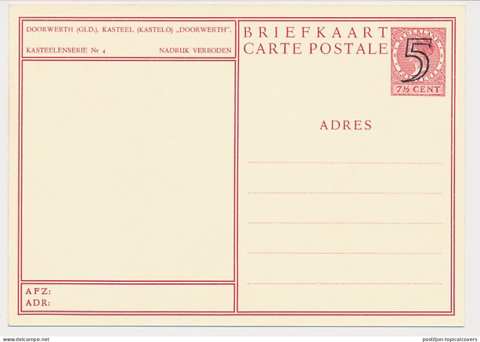 Briefkaart G. 286 D - Postwaardestukken