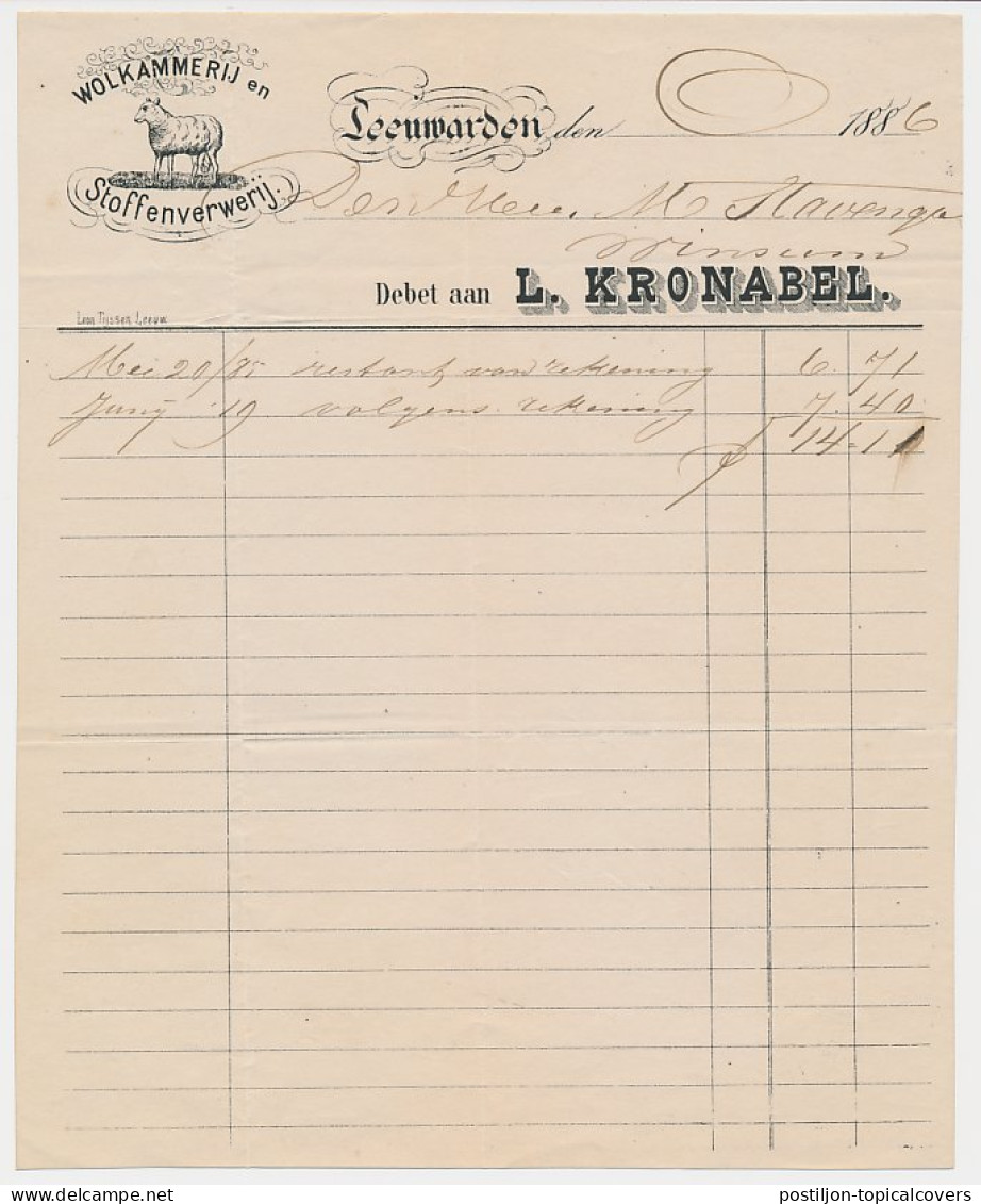 Nota Leeuwarden 1886 - Schaap - Wolkammerij - Stoffenverwerij - Nederland
