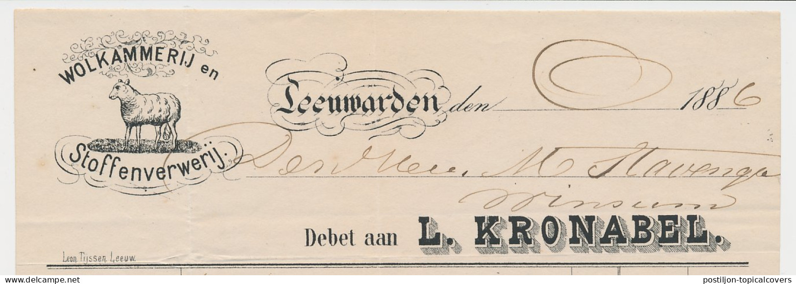 Nota Leeuwarden 1886 - Schaap - Wolkammerij - Stoffenverwerij - Paesi Bassi