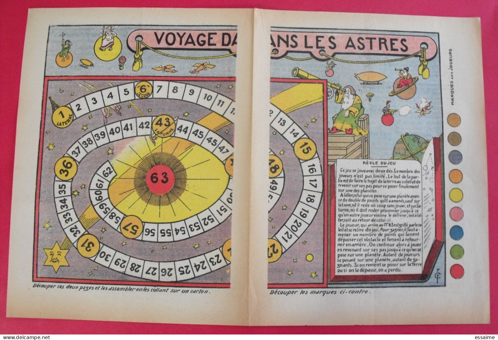 Découpage Jeu à Construire. Voyage Dans Les Astres (genre Jeu De L'oie) 1937 - Sammlungen