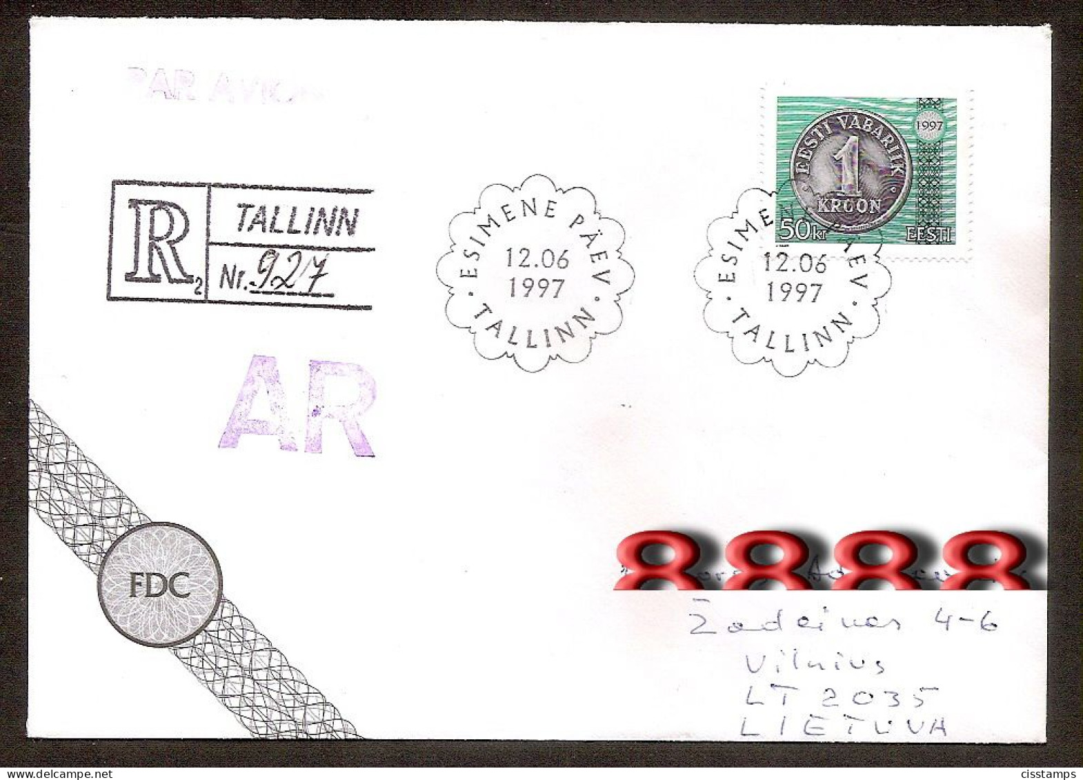 Estonia 1997●Coin●complet Set●Mi 380● FDC R-letter With Reception - Münzen