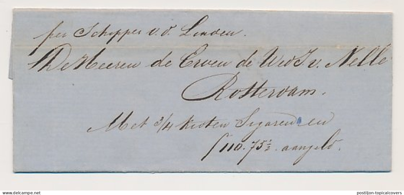 Dordrecht - Rotterdam 1860 - Per Schipper - ...-1852 Préphilatélie