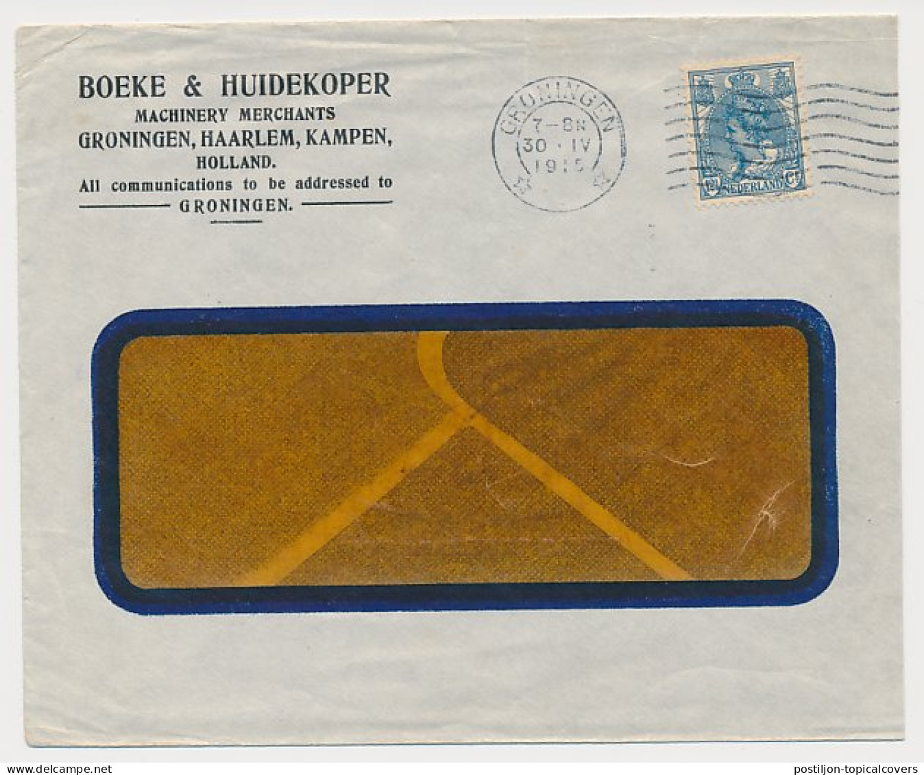 Firma Envelop Groningen 1915 - Sisal Manilla Import - Non Classés