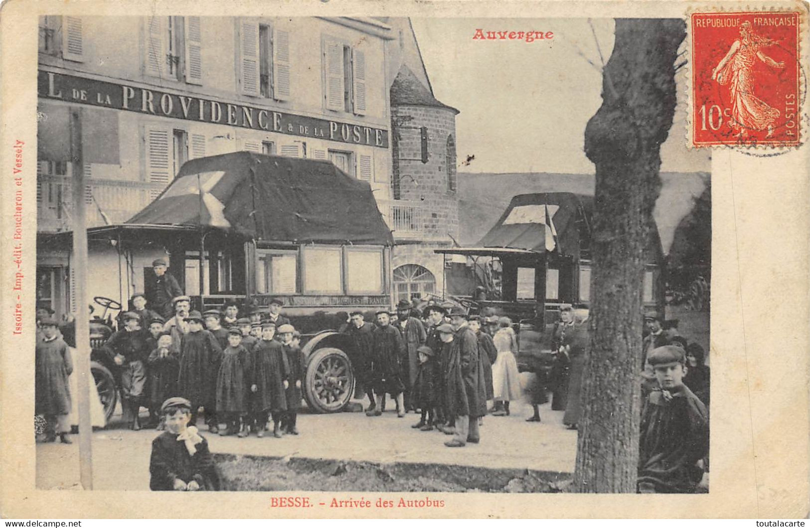 CPA  63 BESSE ARRIVEE DES AUTOBUS - Besse Et Saint Anastaise