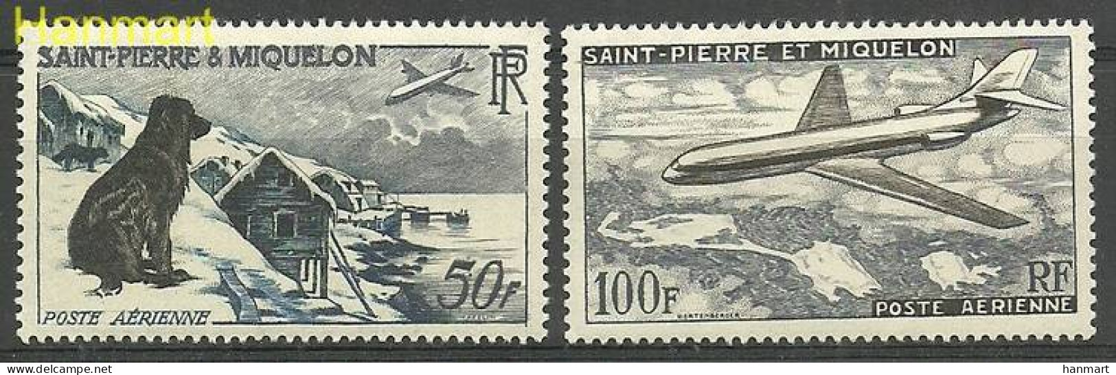 Saint Pierre And Miquelon 1957 Mi 386-387 MNH  (ZS1 SPM386-387) - Chiens