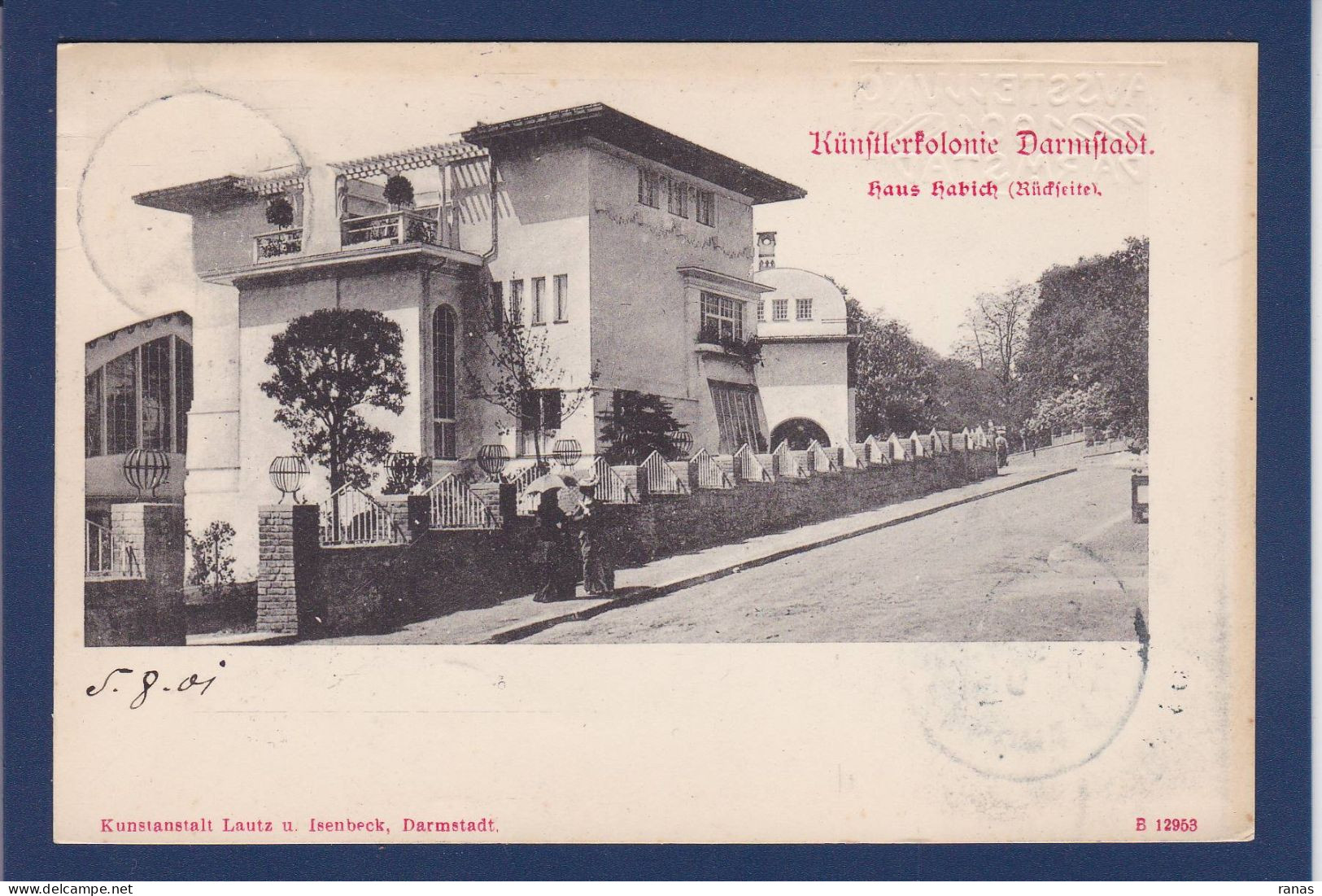 CPA Architecture Darmstadt Colonie Kunstler Circulée Cachet à Sec 1901 Allemagne - Monuments