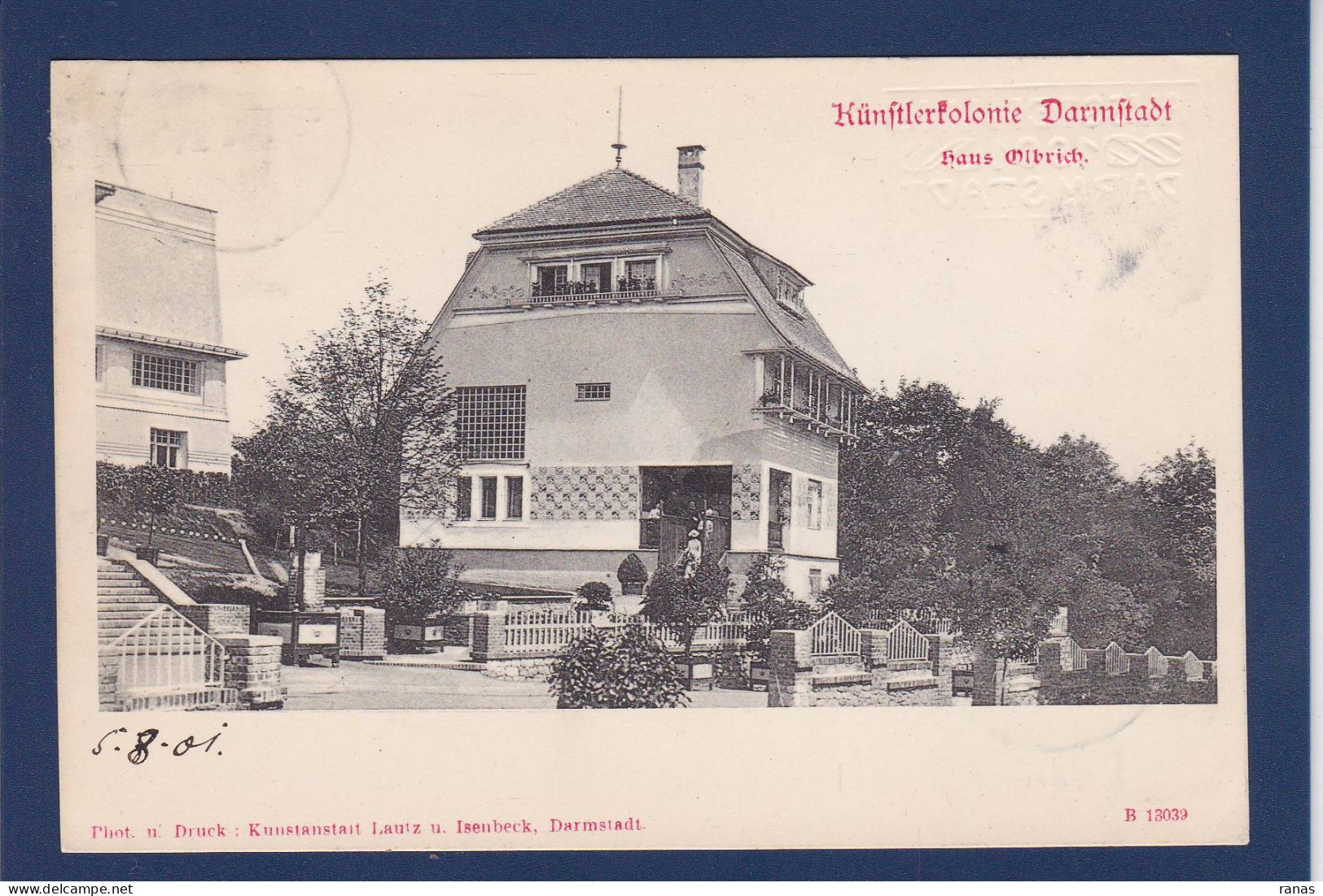 CPA Architecture Darmstadt Colonie Kunstler Circulée Cachet à Sec 1901 Allemagne - Monuments