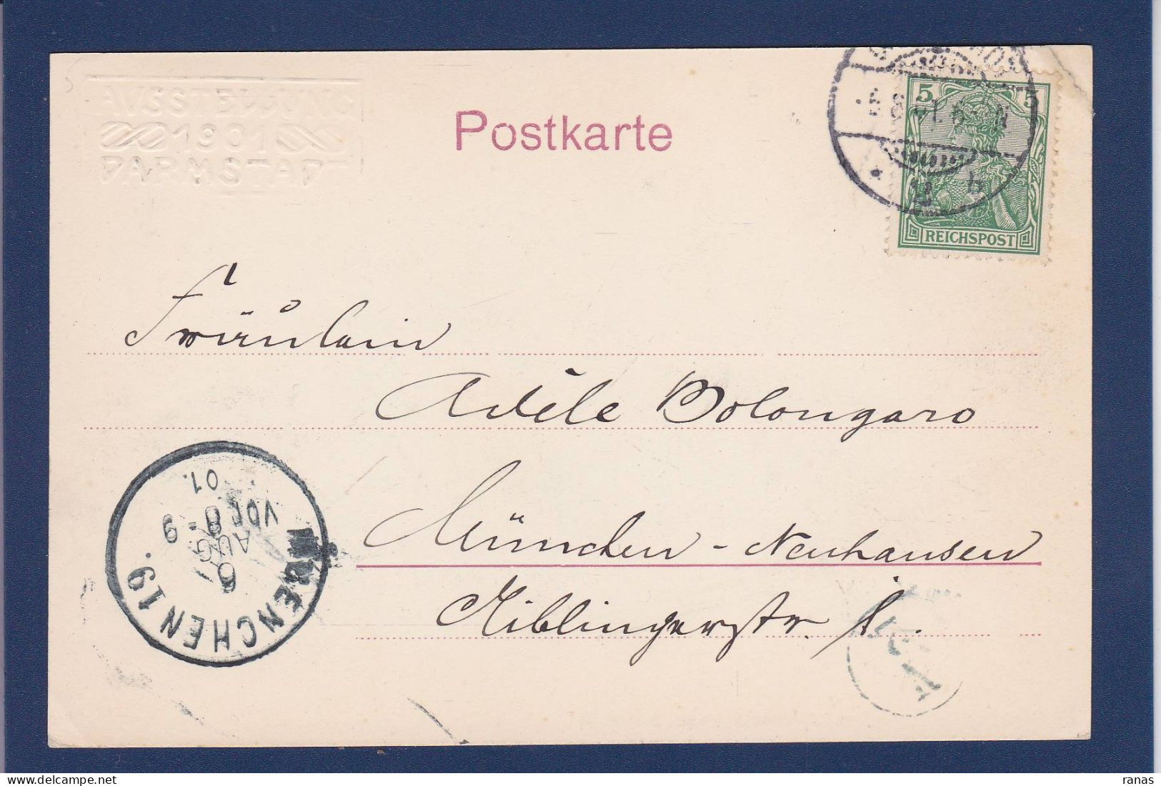 CPA Architecture Darmstadt Colonie Kunstler Circulée Cachet à Sec 1901 Allemagne - Denkmäler