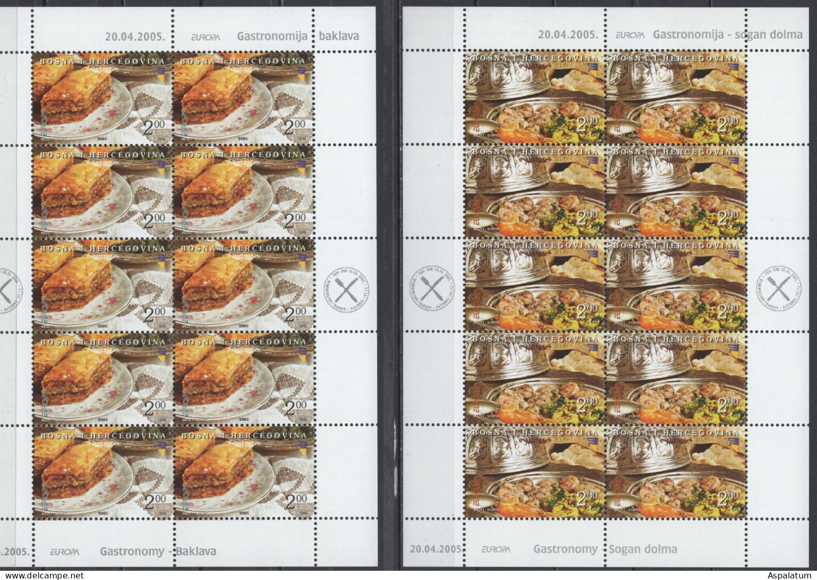 Bosnia And Herzegovina - 2 Mini-sheets - Gastronomy - Mi 389~390 - 2005 - MNH - Bosnie-Herzegovine