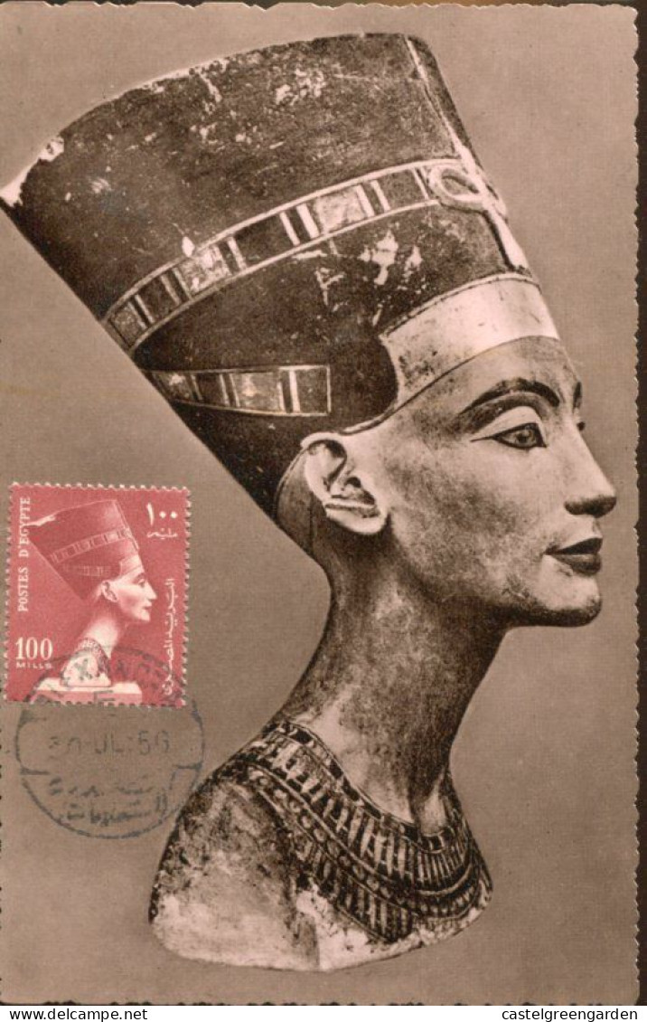 X0342 Egypt, Maximum 1956 The Queen Nefertiti, Wife Of Echnaton - Lettres & Documents