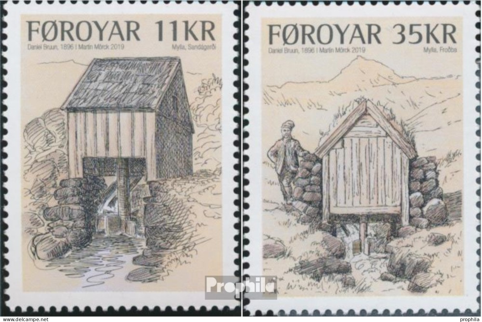 Dänemark - Färöer 958-959 (kompl.Ausg.) Postfrisch 2019 Wassermühlen - Faroe Islands