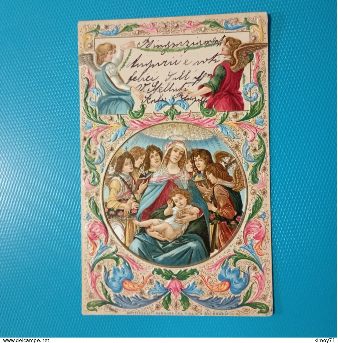 Cartolina Botticelli - Vergine Col Figlio E Sei Angeli. Viaggiata - Jungfräuliche Marie Und Madona