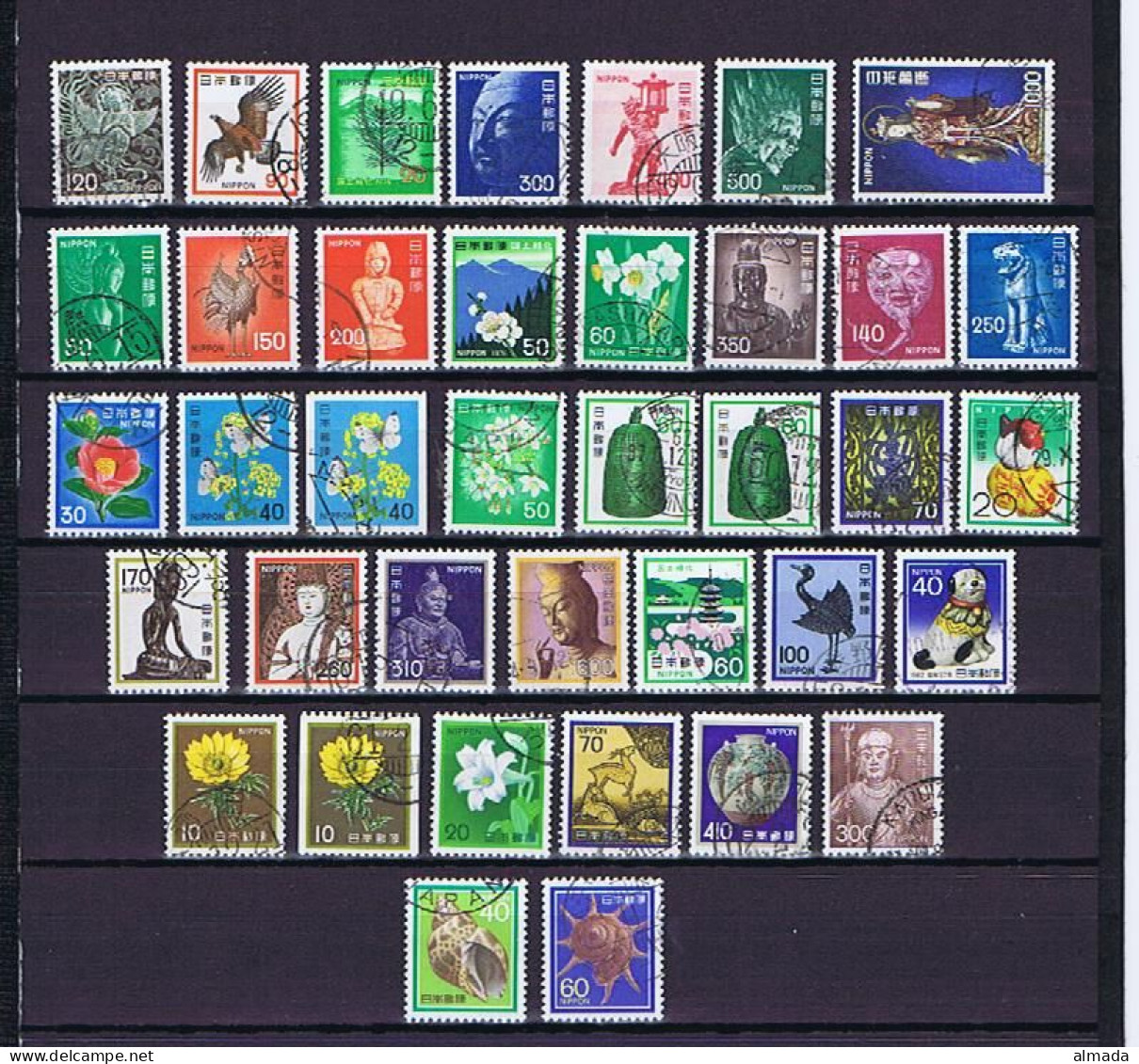 Japan 1951-1988: 97 Diff. Definitives Incl. Types Used, 97 Versch. Gestempelt - Collections, Lots & Series