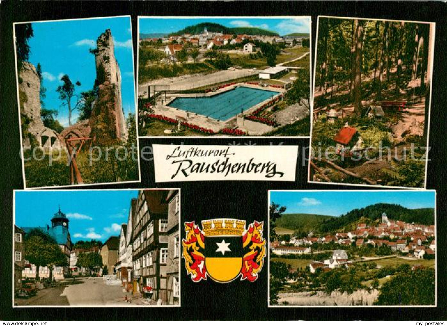 73607446 Rauschenberg Hessen Burgruine Ortsmotive Freibad Waldpartie Miniaturen  - Autres & Non Classés