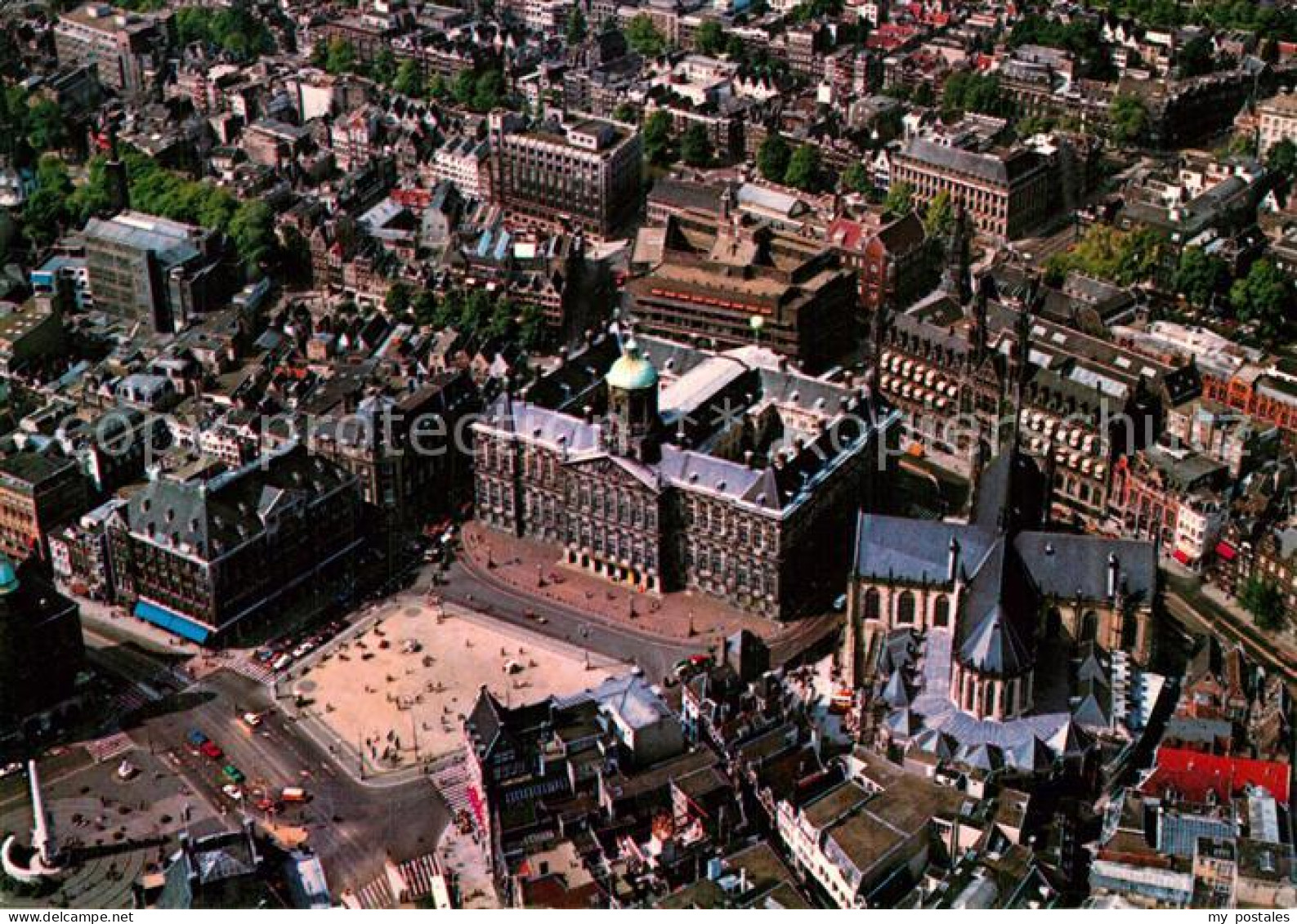 73607369 Amsterdam Niederlande Fliegeraufnahme Met Kon Paleis En Nieuwe Kerk Ams - Autres & Non Classés