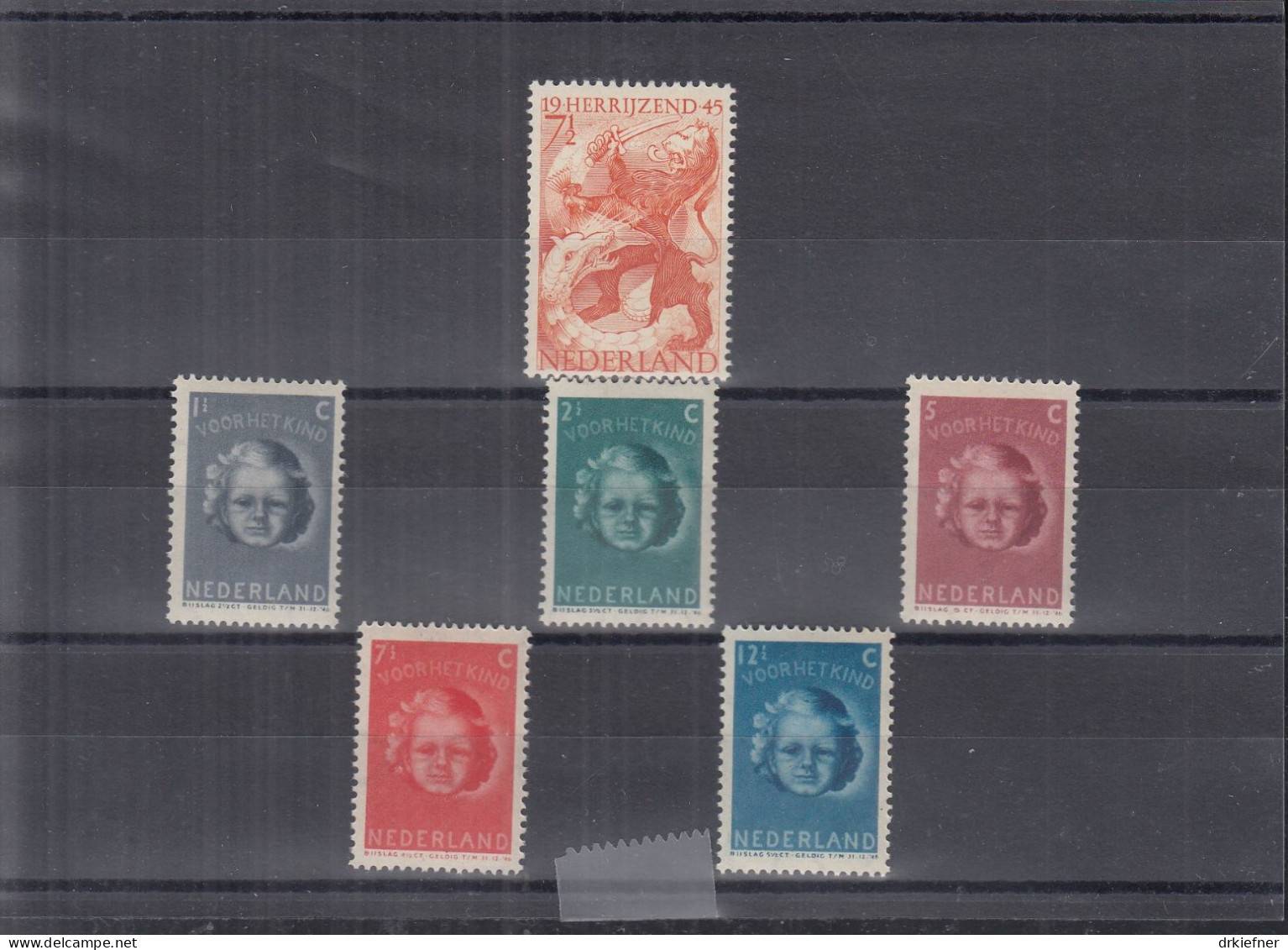 NIEDERLANDE  Jahrgang 1945, Postfrisch **, 443-448, Komplett - Unused Stamps