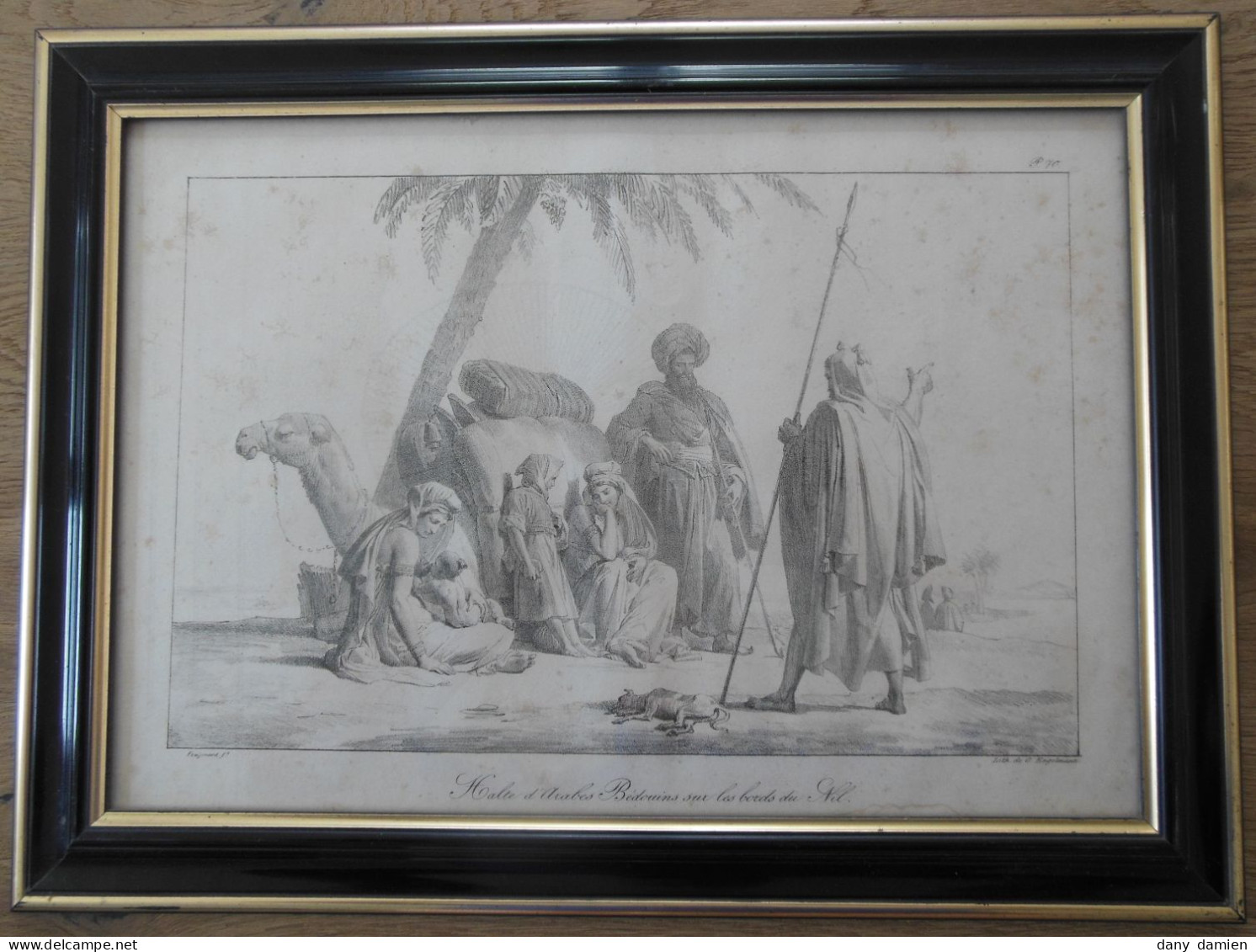 Lithographie Halte D'Arabes Bédouins Sur Les Bords Du Nil (Fragonard Ft) - Litografia