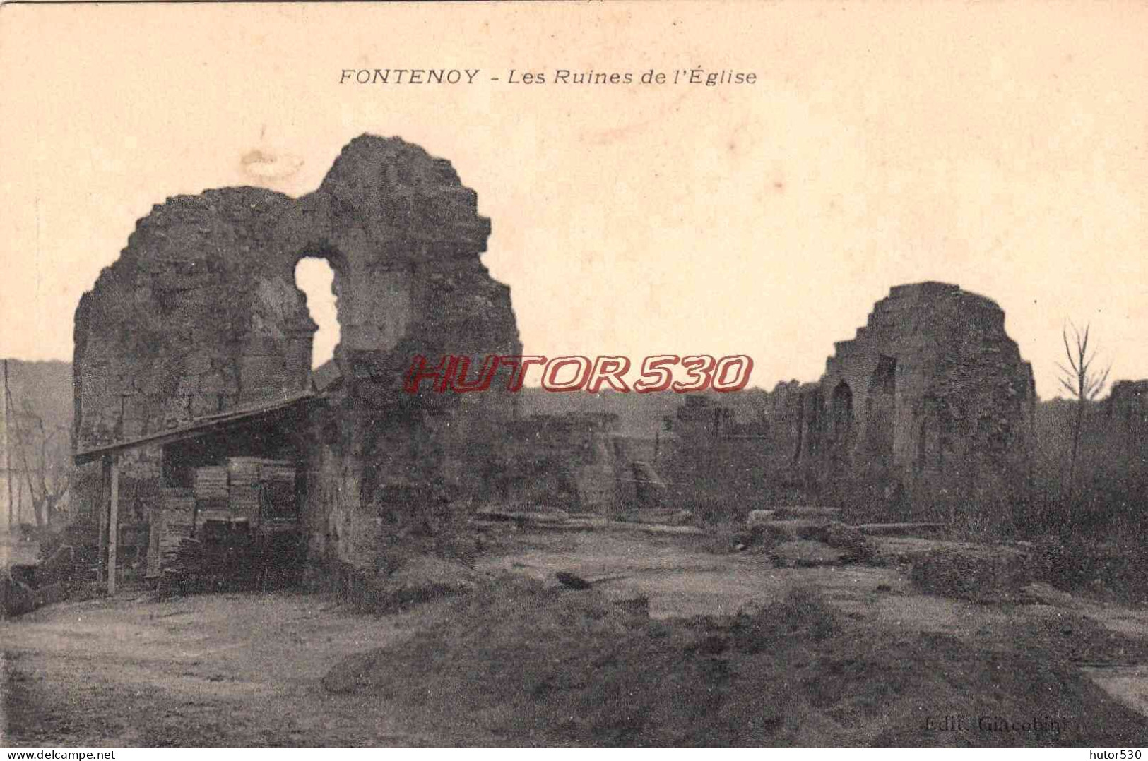 CPA FONTENOY - LES RUINES DE L'EGLISE - Otros & Sin Clasificación