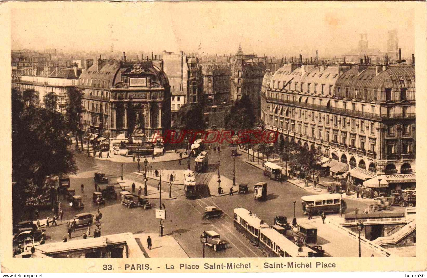 CPA PARIS - LA PLACE SAINT MICHEL - Squares