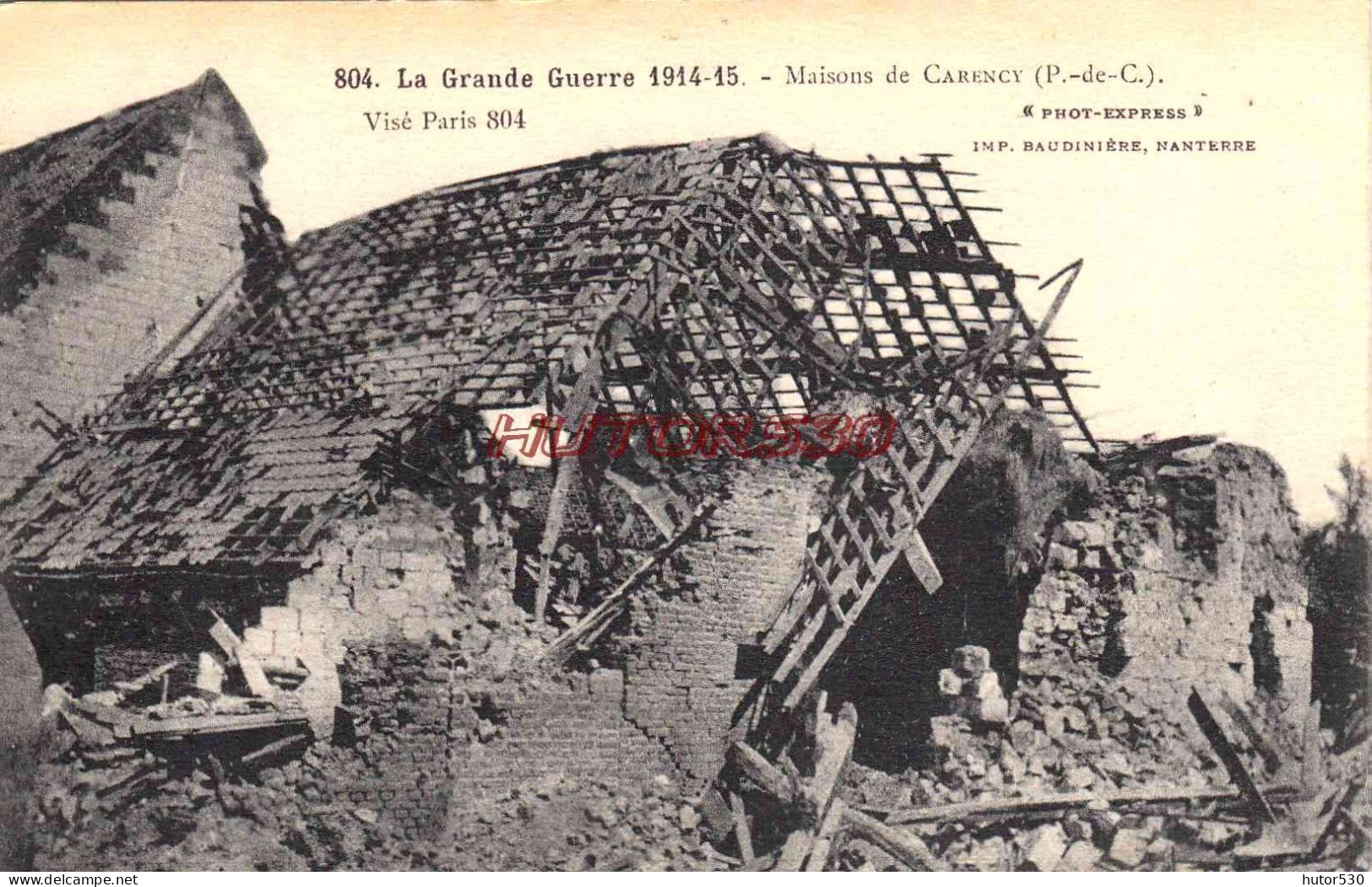 CPA GUERRE 1914-1918 - MAISONS DE CARENCY (P. DE C.) - Guerre 1914-18
