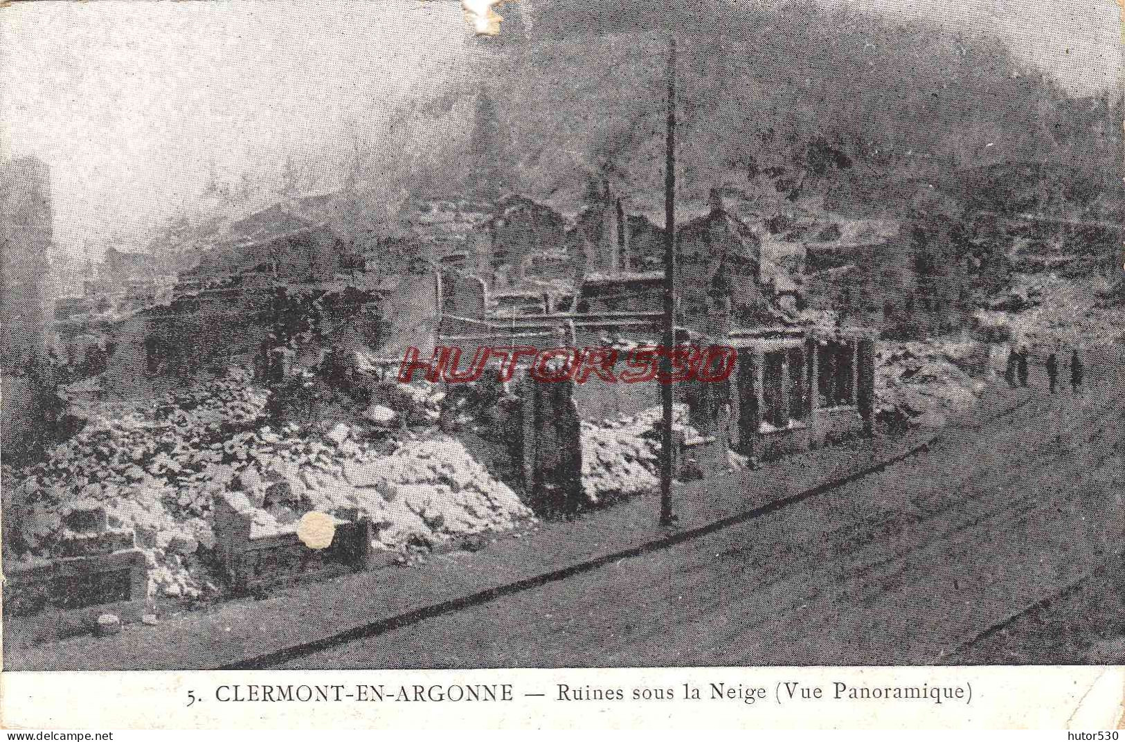 CPA GUERRE 1914-1918 - CLERMONT EN ARGONNE - RUINES SOUS LE NEIGE - Guerre 1914-18