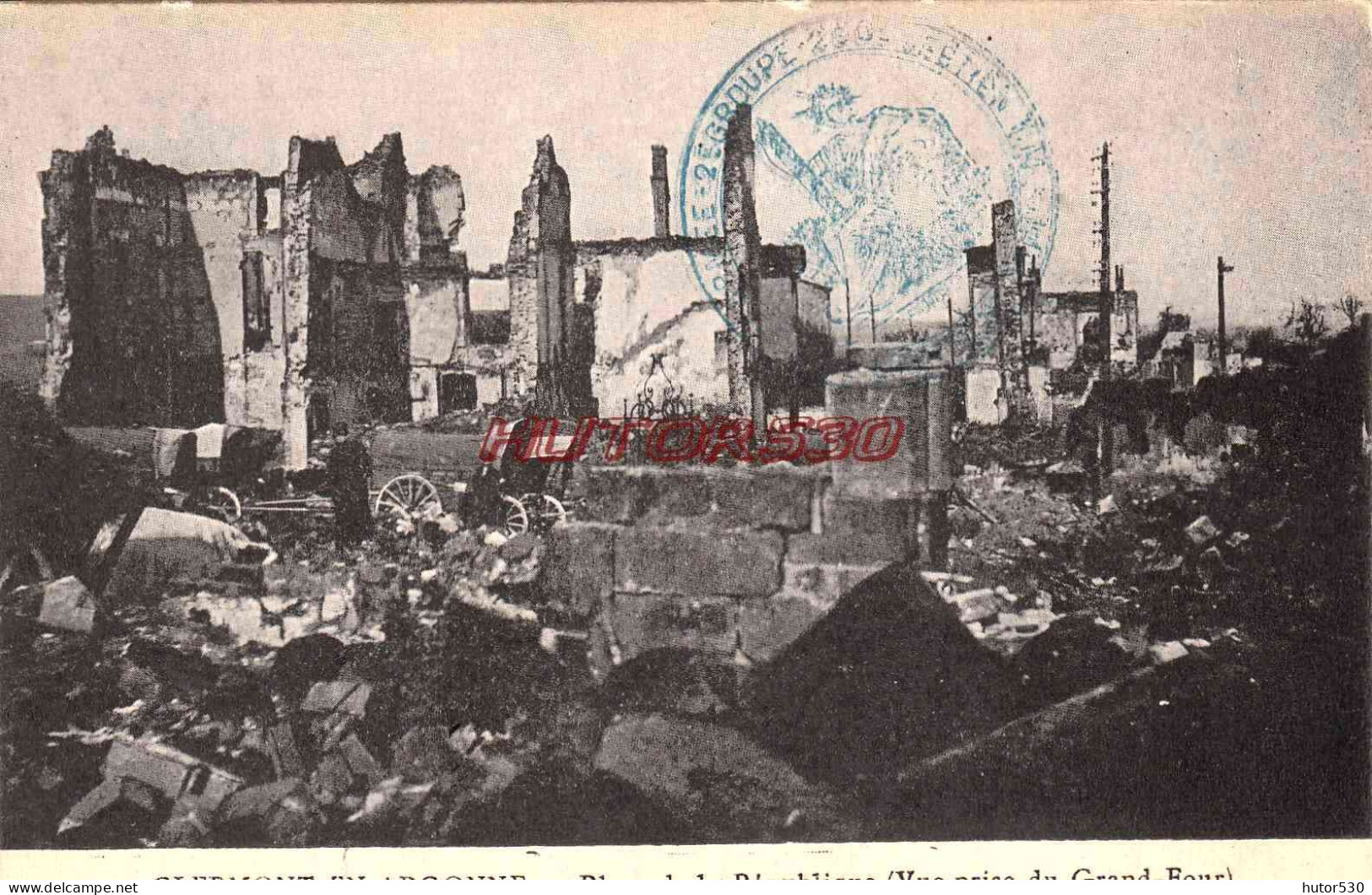 CPA GUERRE 1914-1918 - CLERMONT EN ARGONNE - PLACE DE LA REPUBLIQUE - Weltkrieg 1914-18