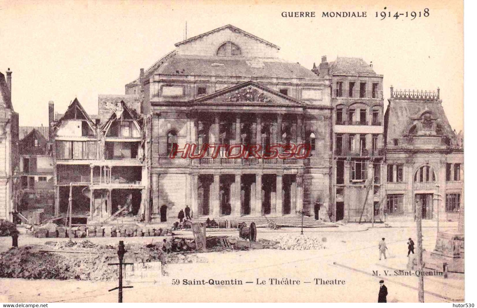 CPA SAINT QUENTIN - GUERRE 1914 - LE THEATRE - Saint Quentin