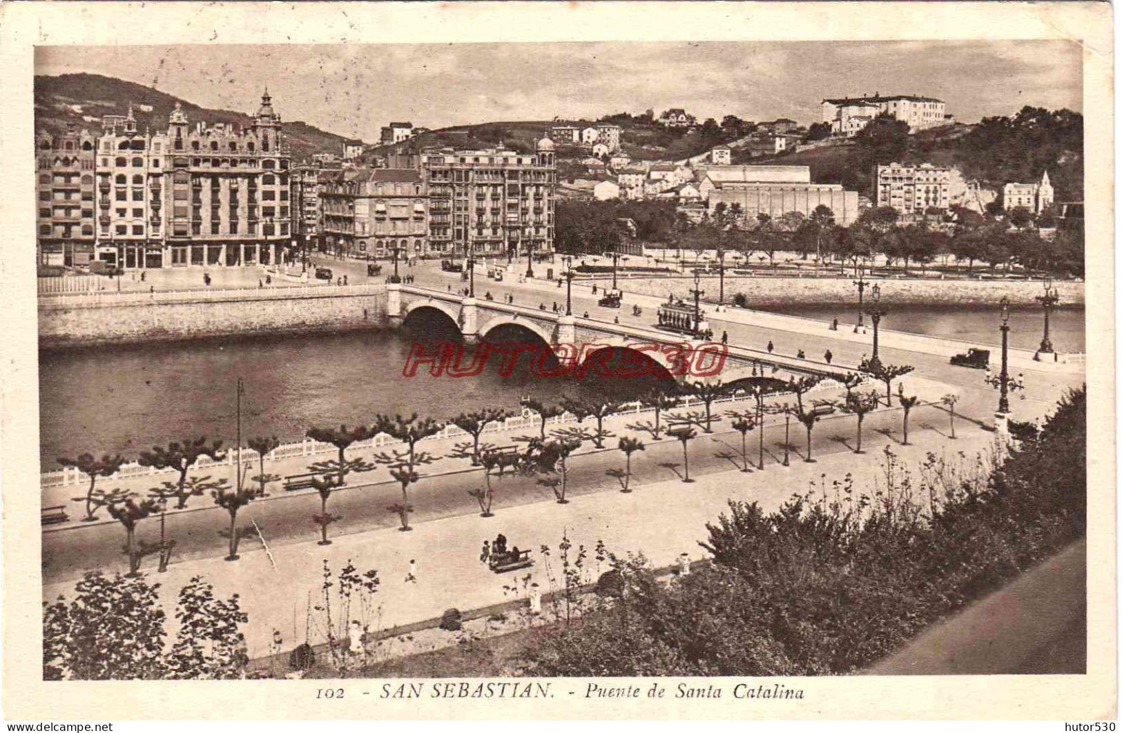 CPA SAN SEBASTIAN - PUENTE DE SANTA CATALINA - Guipúzcoa (San Sebastián)