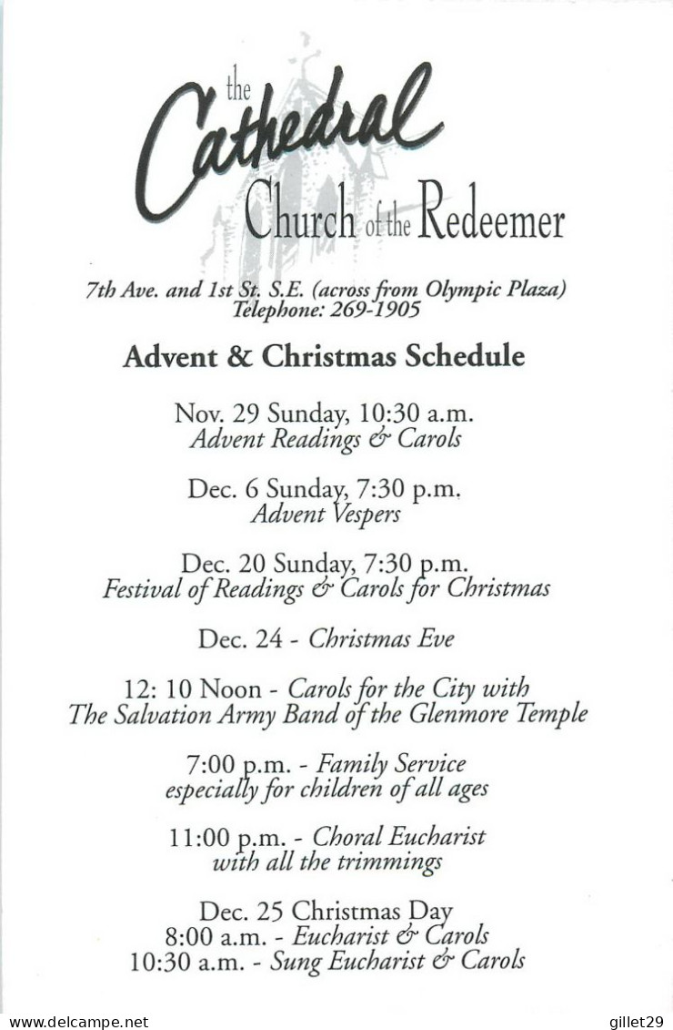 PUBLICITÉ - ADVERTISING - ADVENT AND CHRISTMAS AT CATHEDRAL CHURCH OF THE REDEEMER - CALGARY, ALBERTA - - Advertising