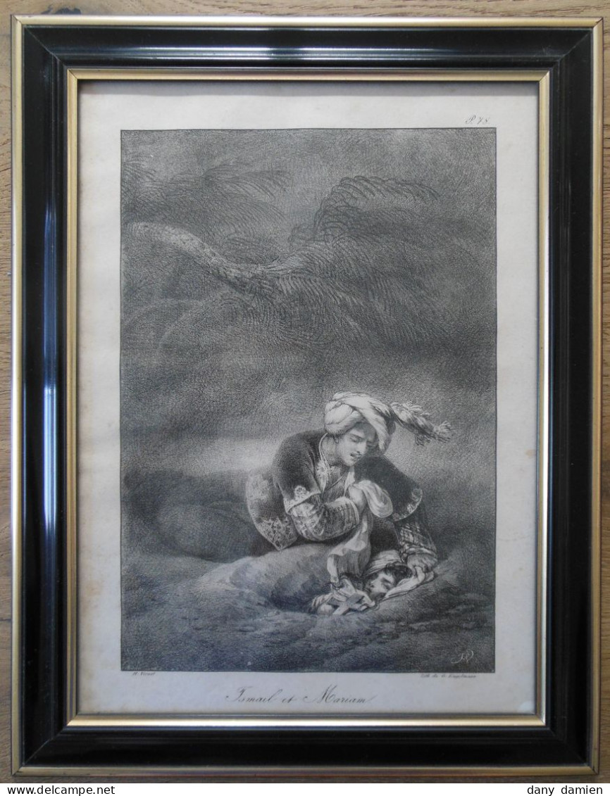 Lithographie Ismael Et Mariam (H. VERNET) - Lithographies