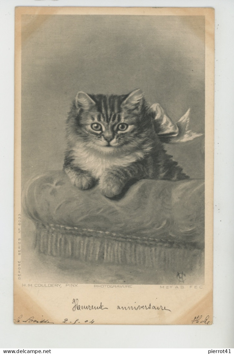 CHATS - CAT - Jolie Carte Fantaisie Chat - H.H. COULDERY - Chats
