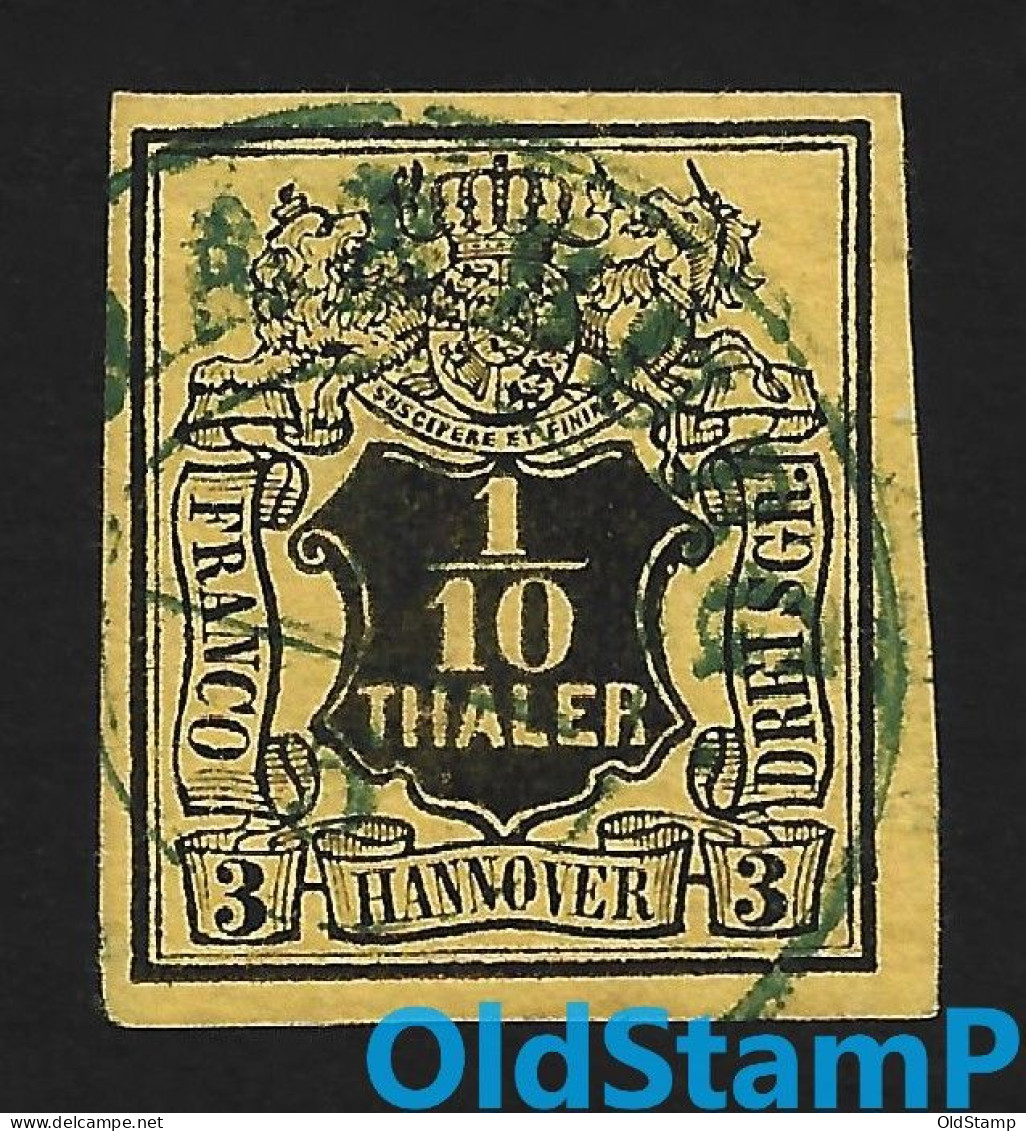 HANNOVER 1851 Mi.# 5 BPP Singed 1/10Th / 3Sgr K2 Gestempelt / Allemagne Alemania Altdeutschland Old Germany States - Hanovre