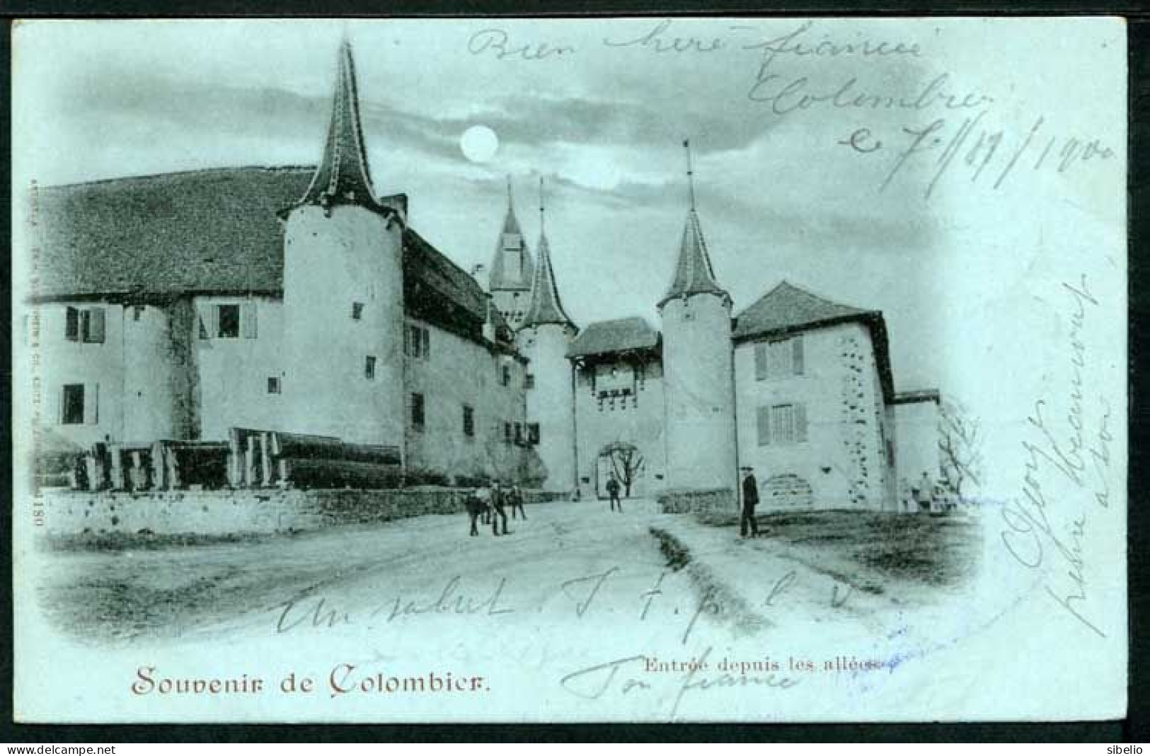 Souvenir De COLOMBIER - Entrée Depuis Les Allées - Viaggiata 1900 - Rif. 13171 - Colombier