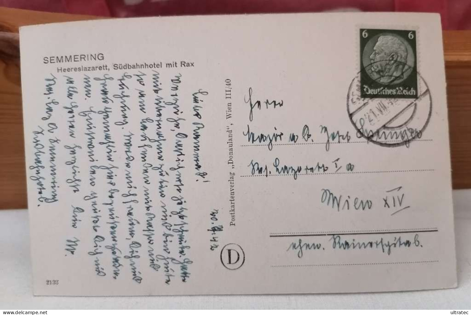 AK "SEMMERING 1942 HEERESLAZARETT SÜDBAHNHOTEL" SCHÖNE ALTE POSTKARTE VINTAGE ANTIK ANSICHTSKARTE TOP ZEITDOKUMENT - Semmering