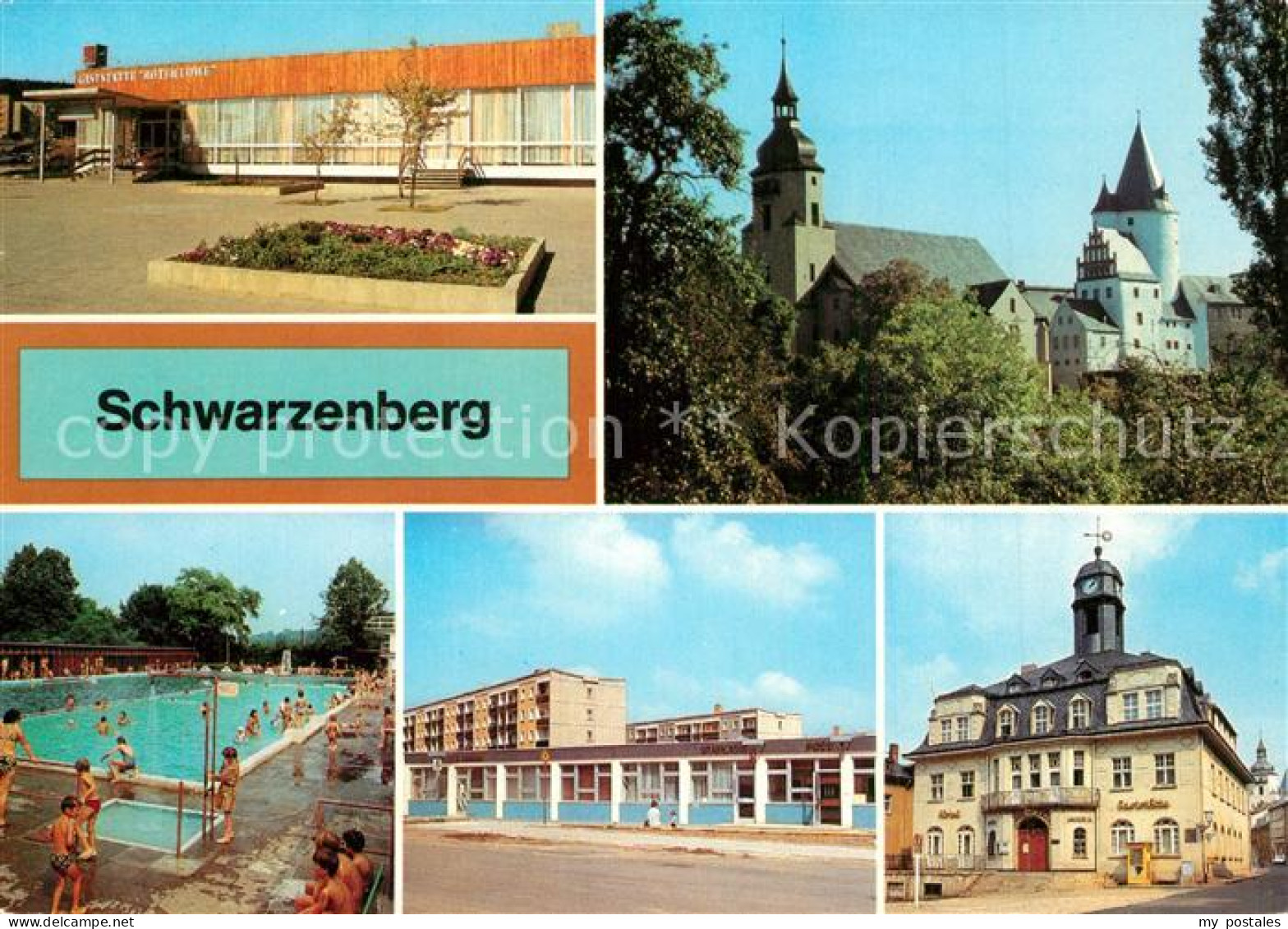 73606956 Schwarzenberg Erzgebirge Gaststaette Roter Loewe Schloss Und Kirche Fre - Schwarzenberg (Erzgeb.)