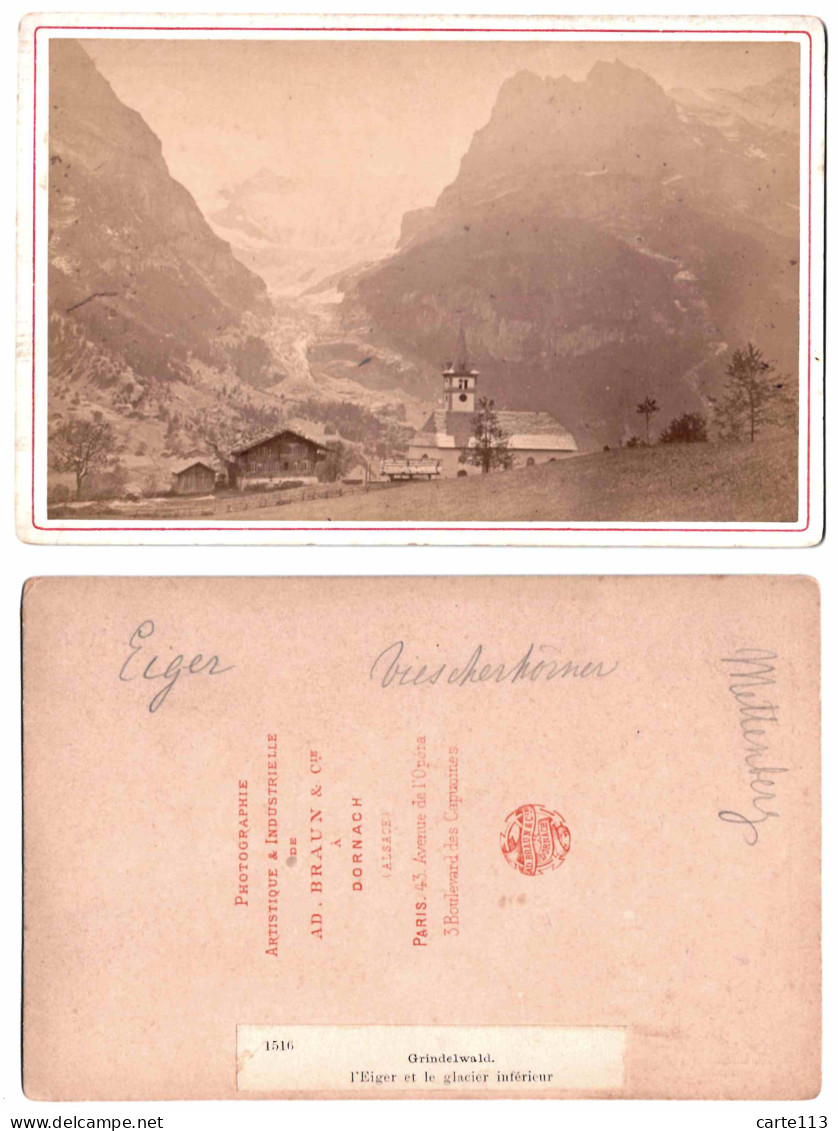 BRAUN Adolphe - PHOTOGRAPHIE TIRAGE ALBUMINE - ADOLPHE BRAUN - GRINDELWALD - EIGER ET - 1801-1900