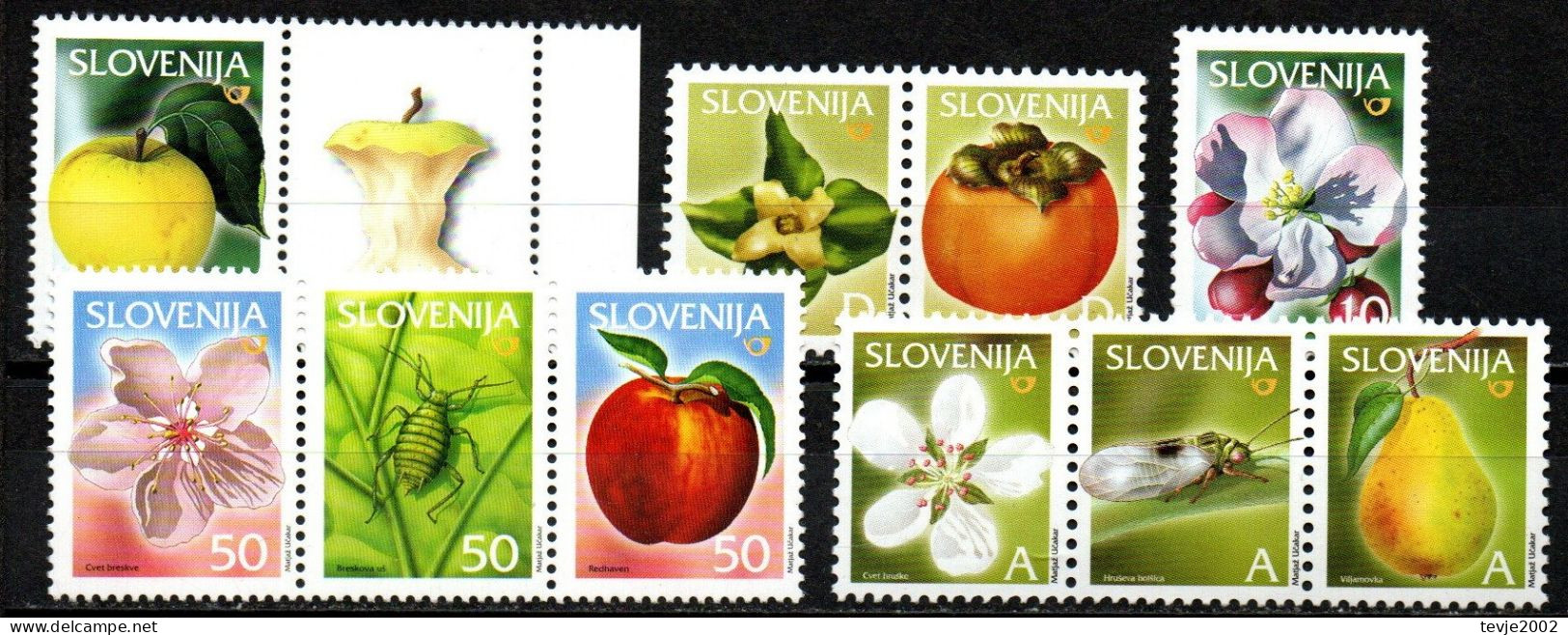 Slowenien Slovenija - Lot Freimarken Aus 2000 - 2006 - Postfrisch MNH - Früchte Obst Fruits - Groenten