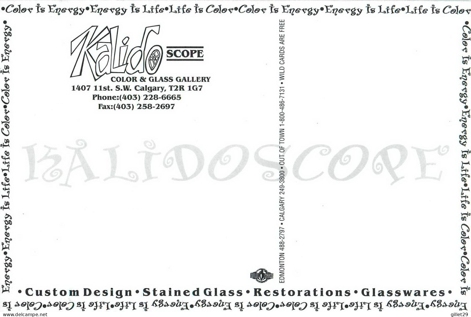 PUBLICITÉ - ADVERTISING - KALIDO SCOPE, COLOR & GLASS GALLERY, CALGARY, ALBERTA - GLASS IS THE MEDIUM - - Publicité