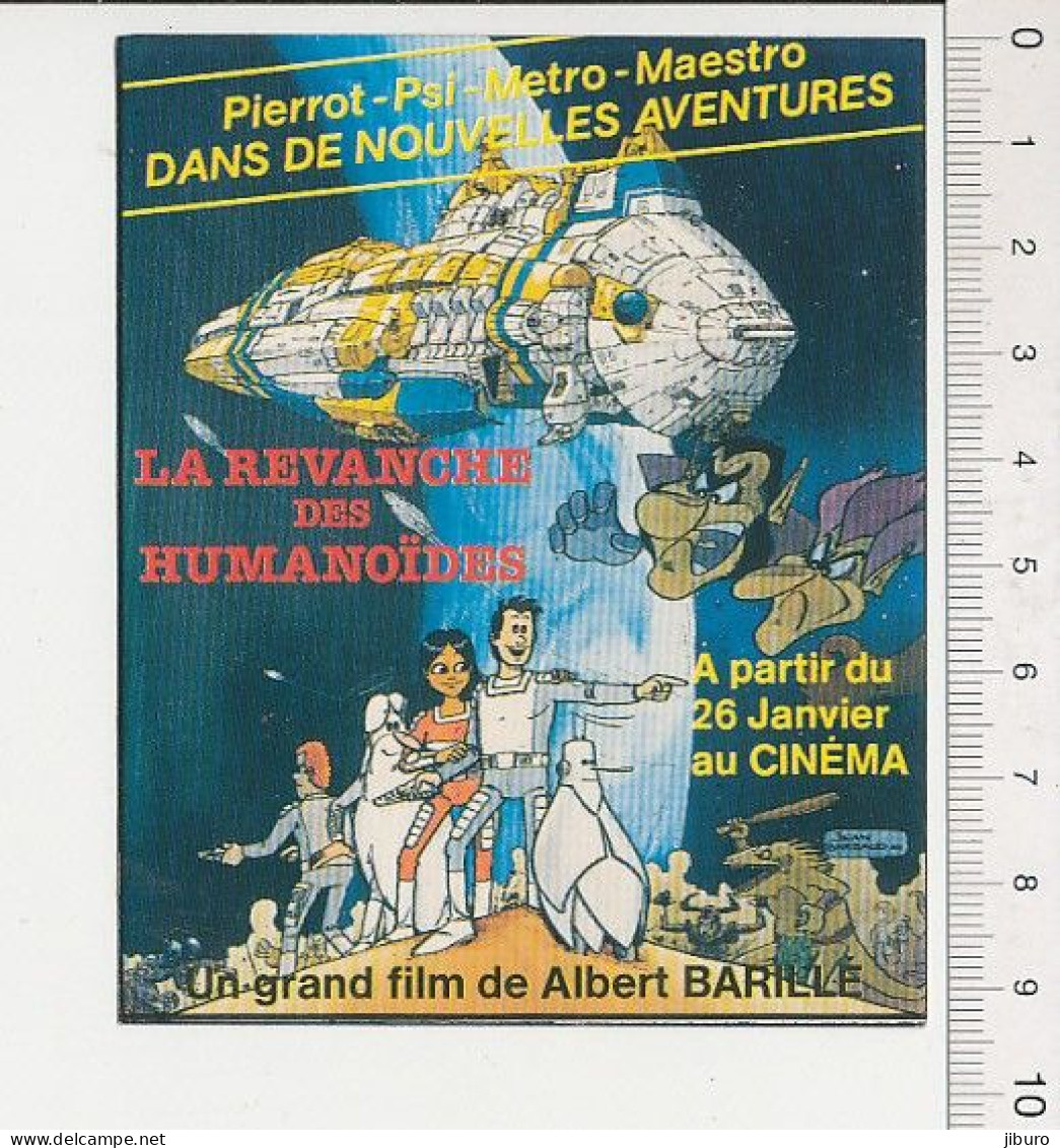 Autocollant Sticker Publicité Cinéma La Revanche Des Humanoïdes (1982) Film De Albert Barillé Vaisseau Spatial ADH21/23 - Pegatinas