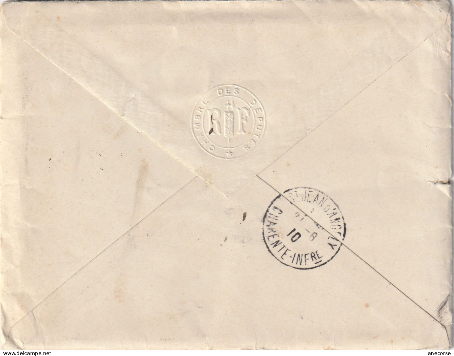 Lettre Chambre Des Députés Courrier Ministre De L'Agricuture En 1910 Au Député De La Charente Inférieur - Collezioni