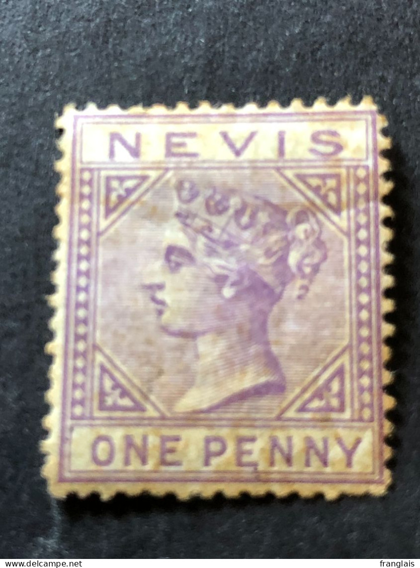 NEVIS  SG 5 (1d) Lilac Mauve (1880) MH*  CV £80 - St.Cristopher-Nevis & Anguilla (...-1980)