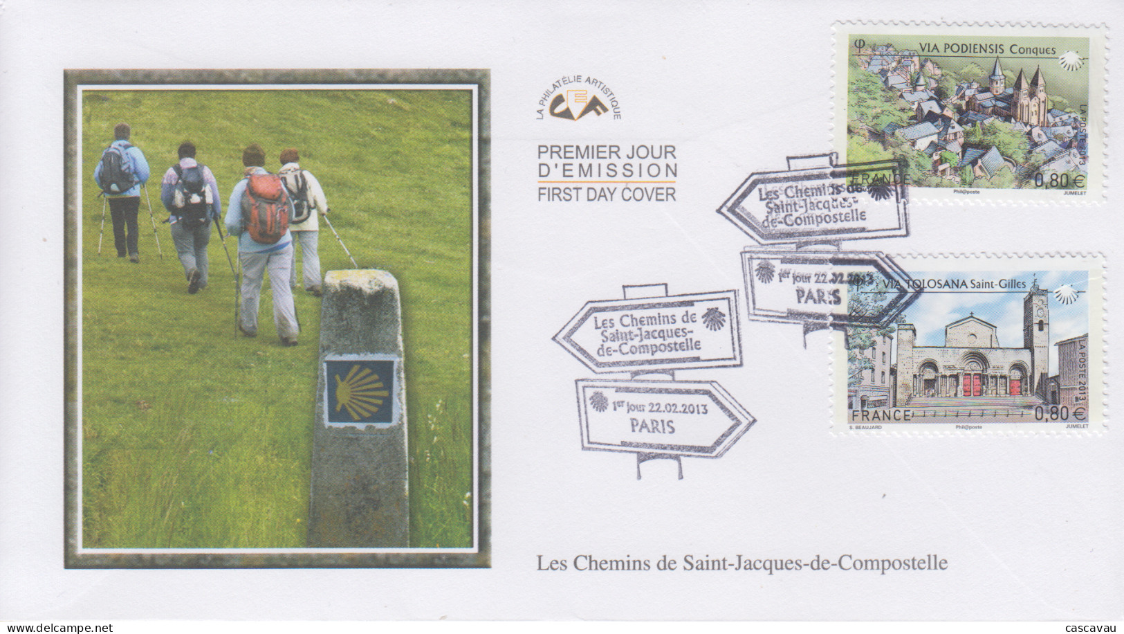 Enveloppe   FDC   1er  Jour    FRANCE   Les  Chemins  De  SAINT  JACQUES  DE  COMPOSTELLE   2013 - 2010-2019